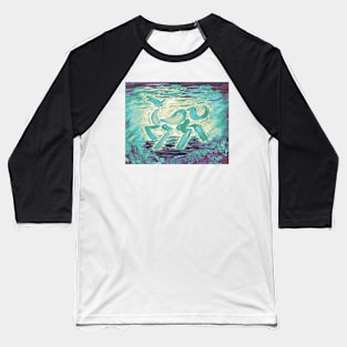 Abstract Horse Acrylic Painting - Mint Variant Baseball T-Shirt